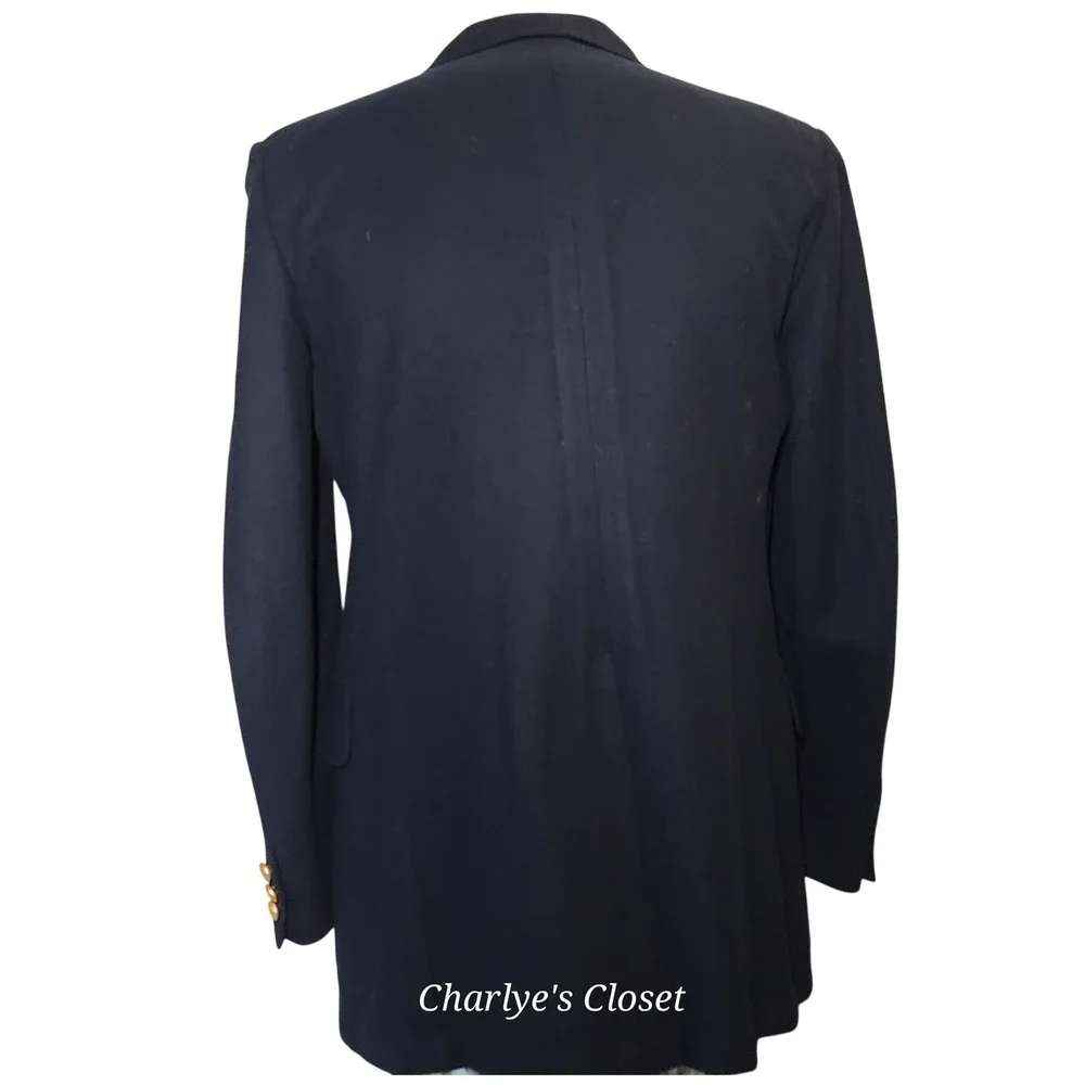 Vtg Marshall Fields & Co Chicago Stanley Blacker Heritage Navy‎ Wool Blazer 38R
